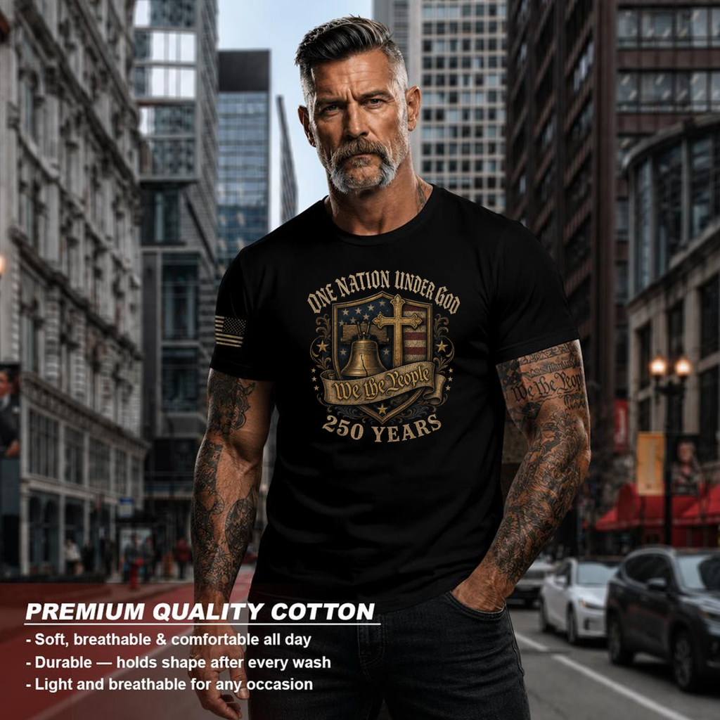 Patriotic Cross Patriot T-Shirt - Faith and Independence Day Gift