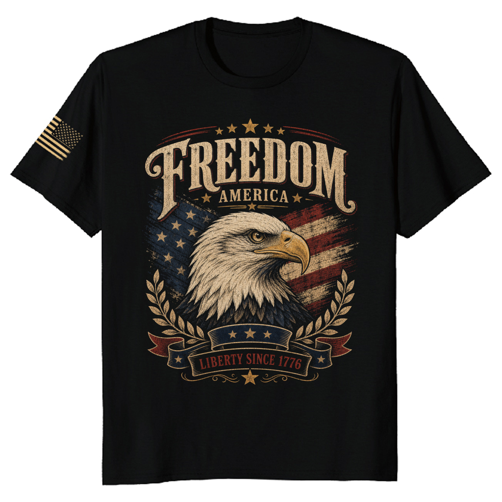 Patriotic Eagle Graphic T-Shirt - Independence Day Celebration Shirt