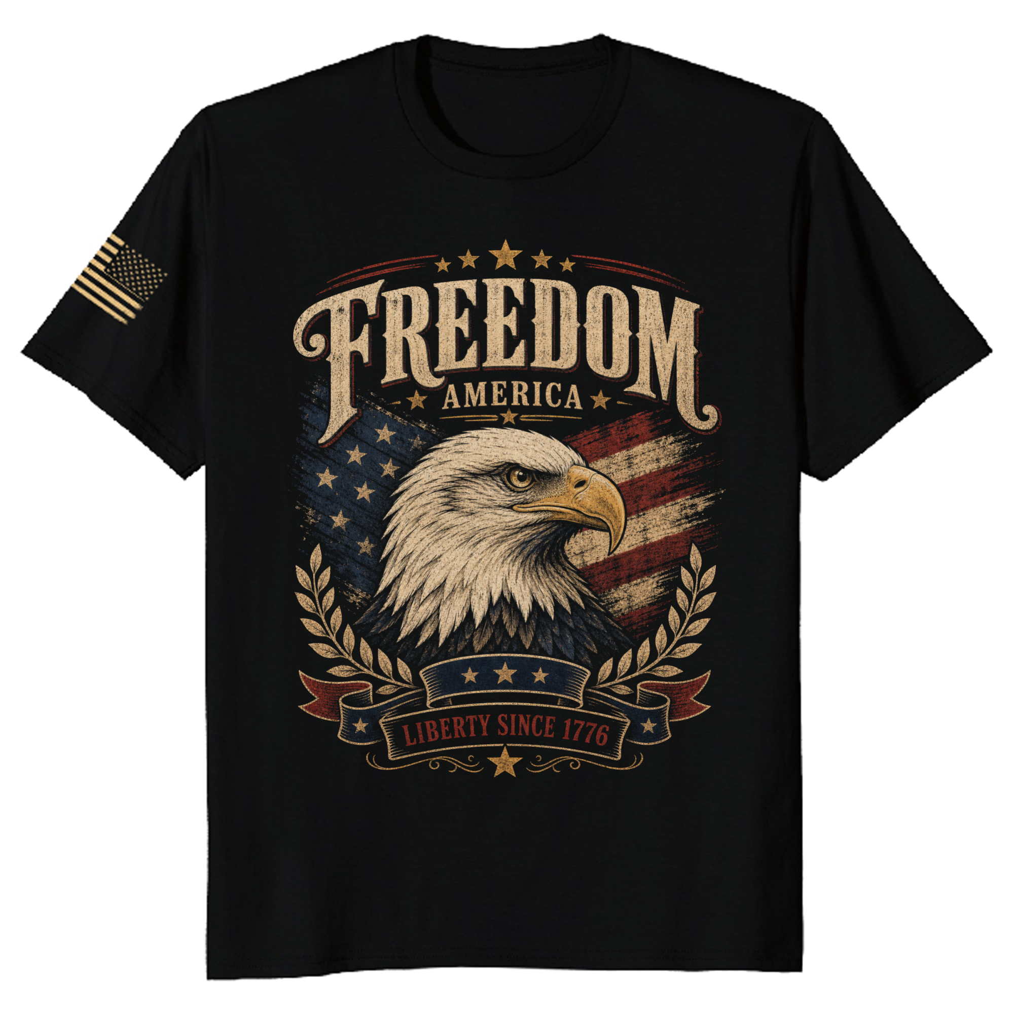 Patriotic Eagle Graphic T-Shirt - Independence Day Celebration Shirt
