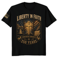 Patriotic Cross T-Shirt - Independence Day Faith Gift