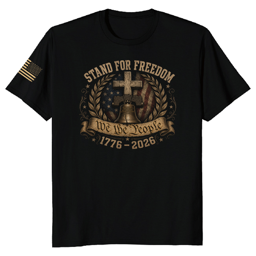 Patriotic Cross Red White Blue Graphic T-Shirt