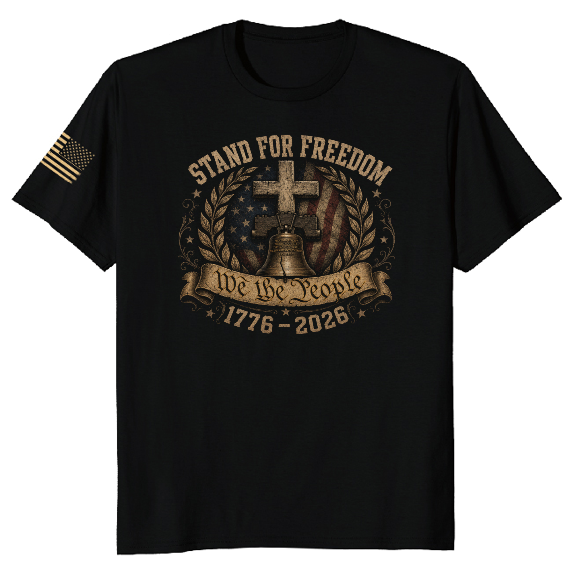 Patriotic Cross Red White Blue Graphic T-Shirt