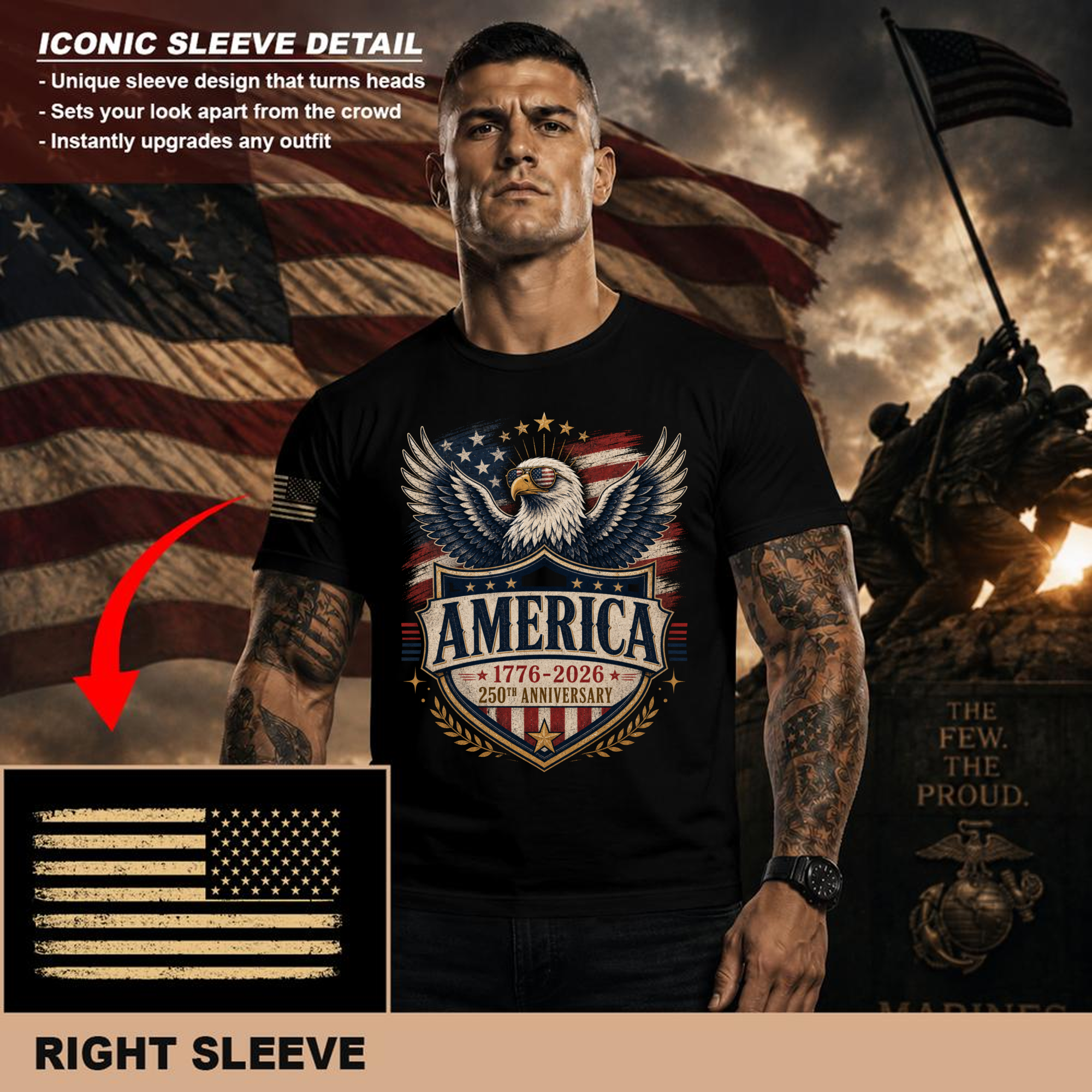 Cool Eagles Patriot T-Shirt - Independence Day Gift