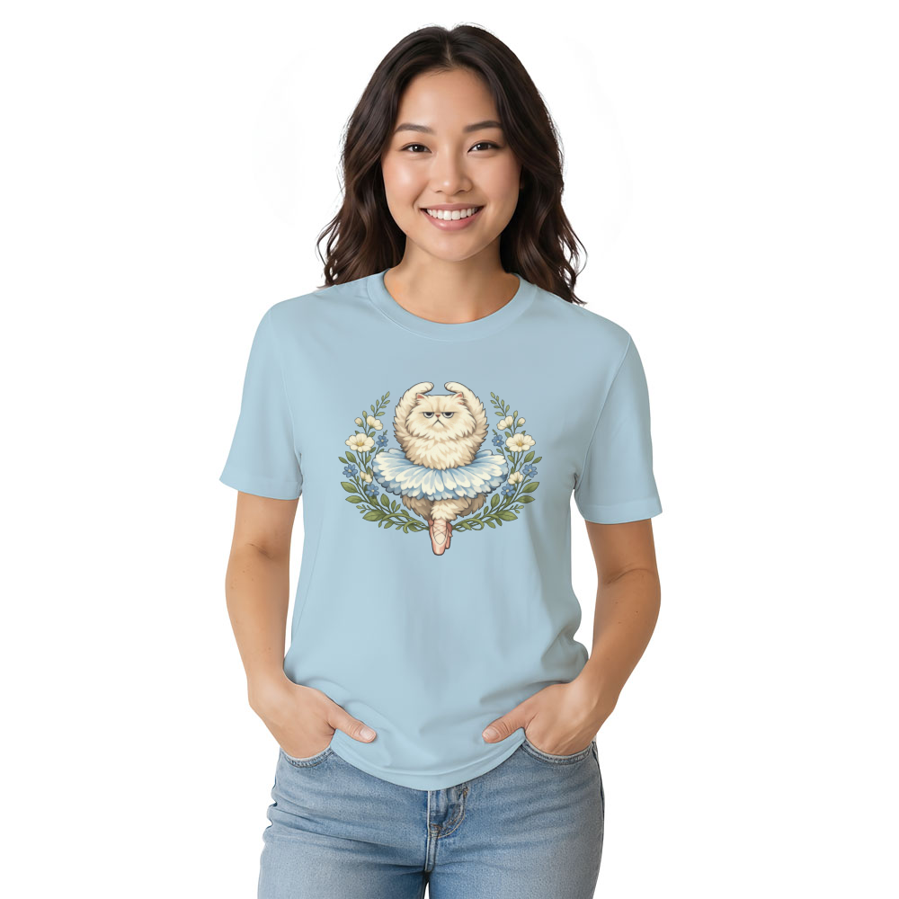 Fluffy Persian Cat T-Shirt - Sarcastic Cottagecore Ballet Gift for Cat Lovers