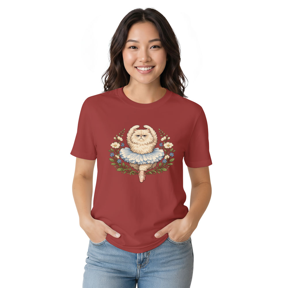 Fluffy Persian Cat T-Shirt - Sarcastic Cottagecore Ballet Gift for Cat Lovers