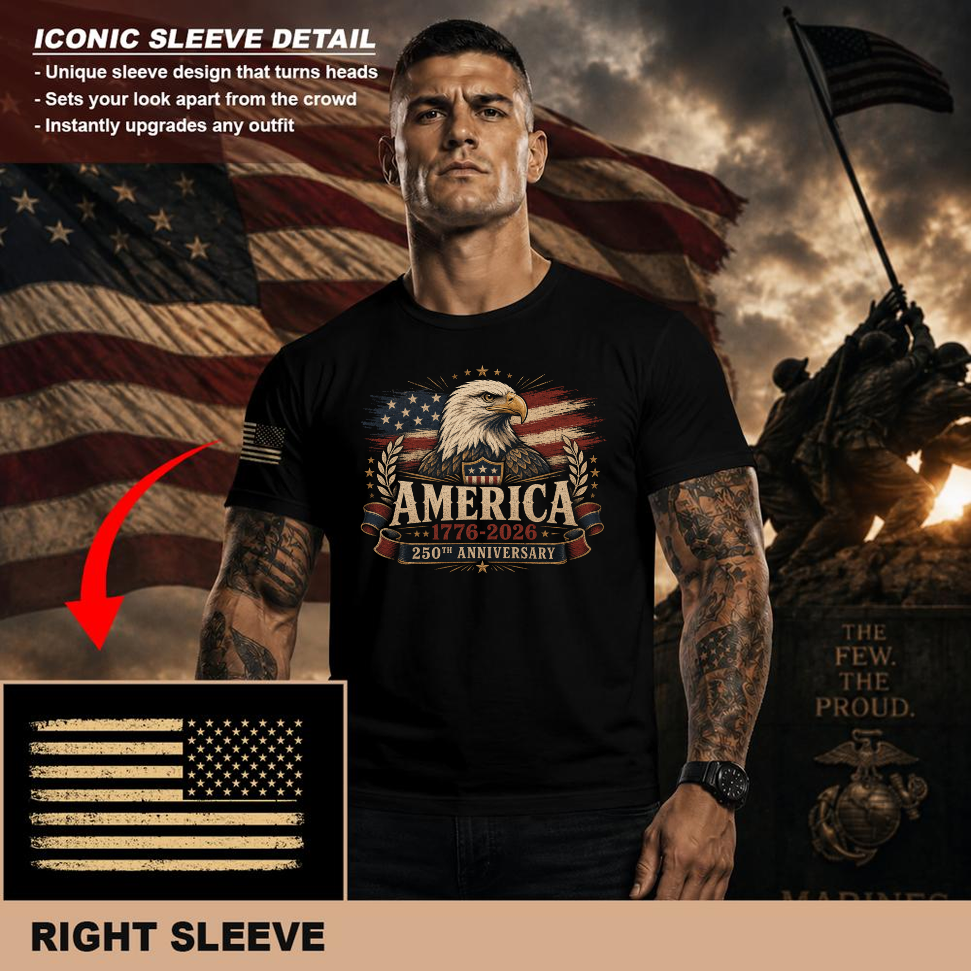 Patriotic Cool Eagles Patriot T-Shirt - Independence Day Shirt