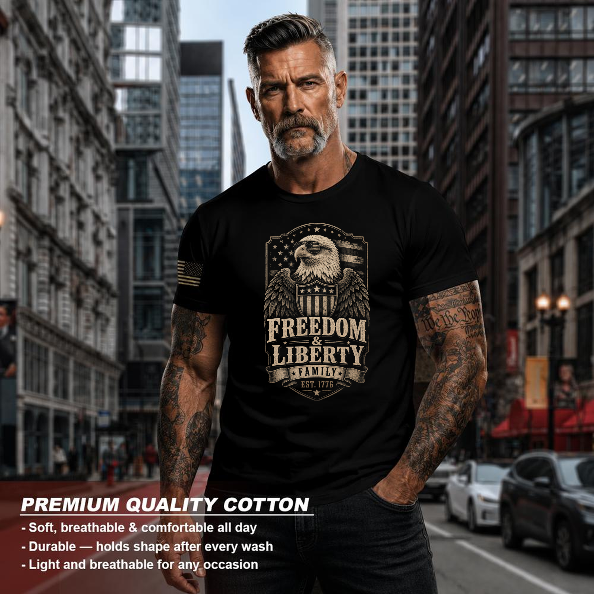 Patriotic Cool Eagles Patriot T-Shirt - Independence Day Gift