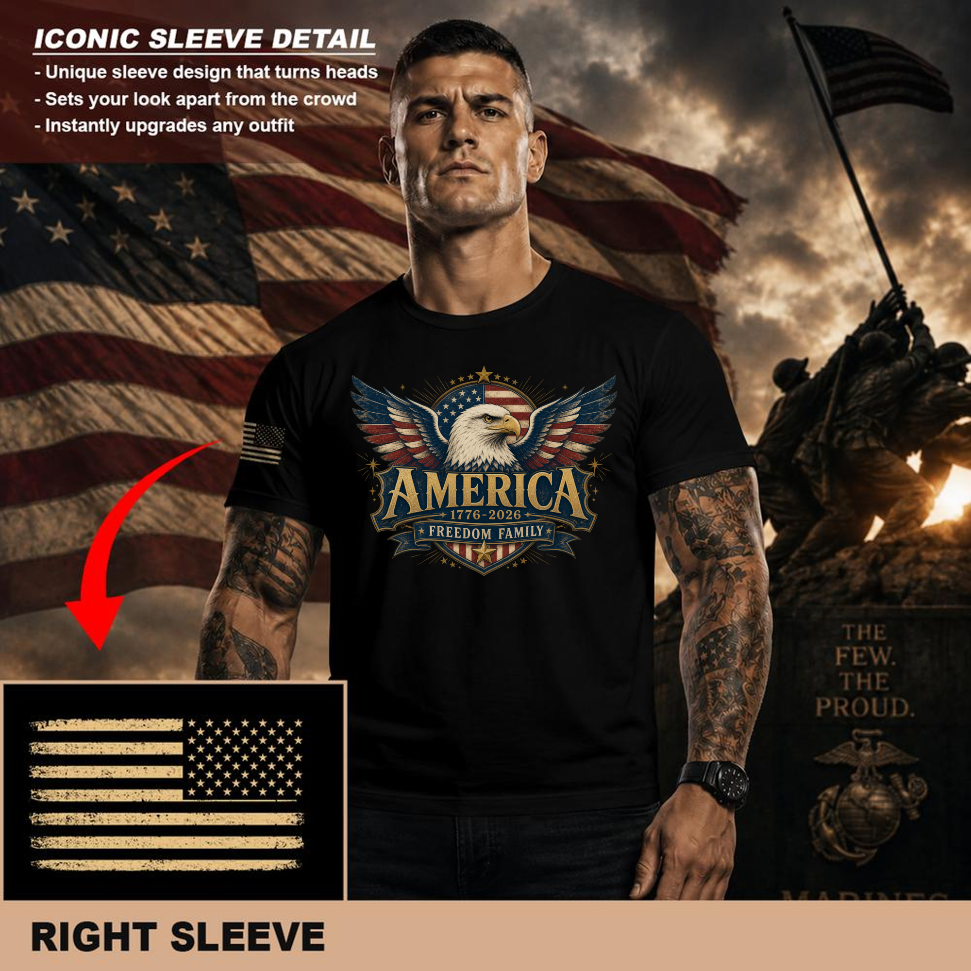 Patriotic Eagle Patriot T-Shirt - Independence Day Celebration Shirt