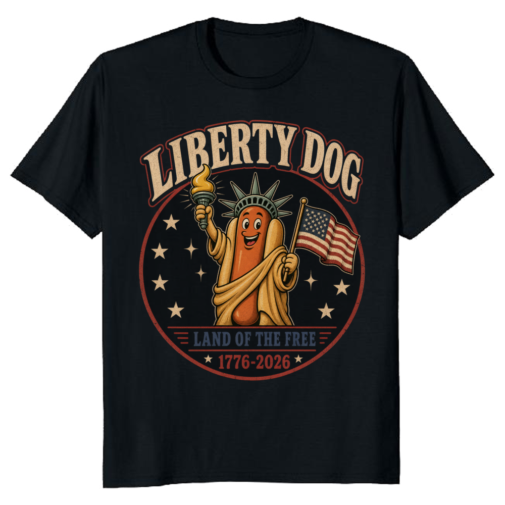 Patriotic Hot Dog T-Shirt - 4th of July Cookout Gift