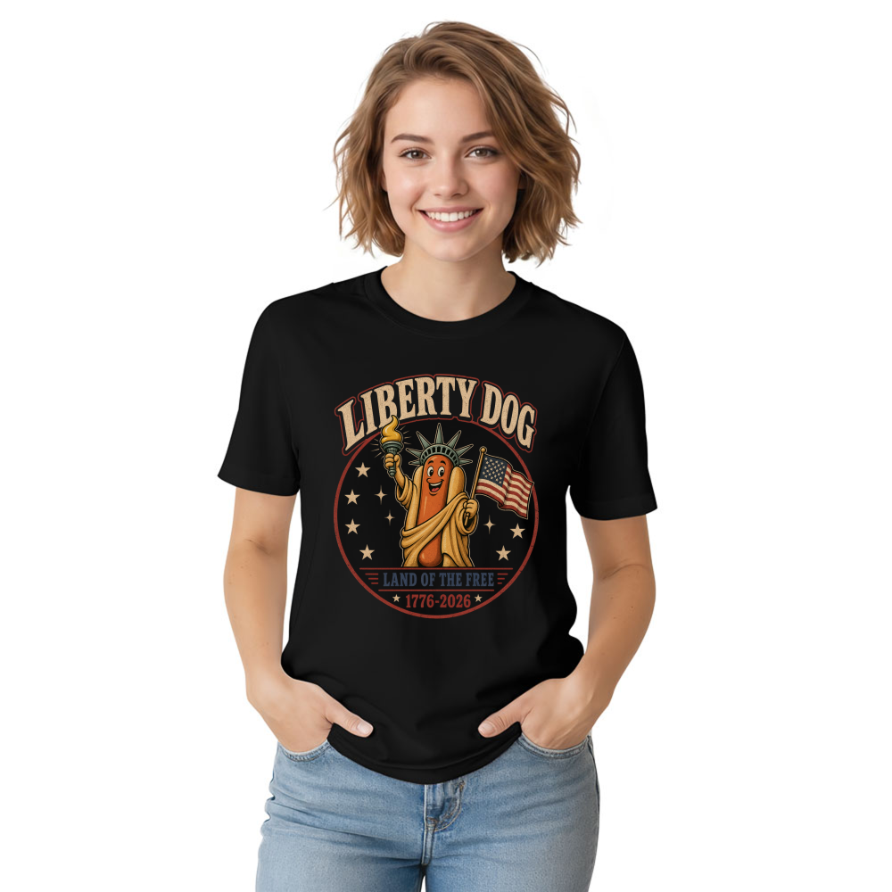 Patriotic Hot Dog Graphic T-Shirt