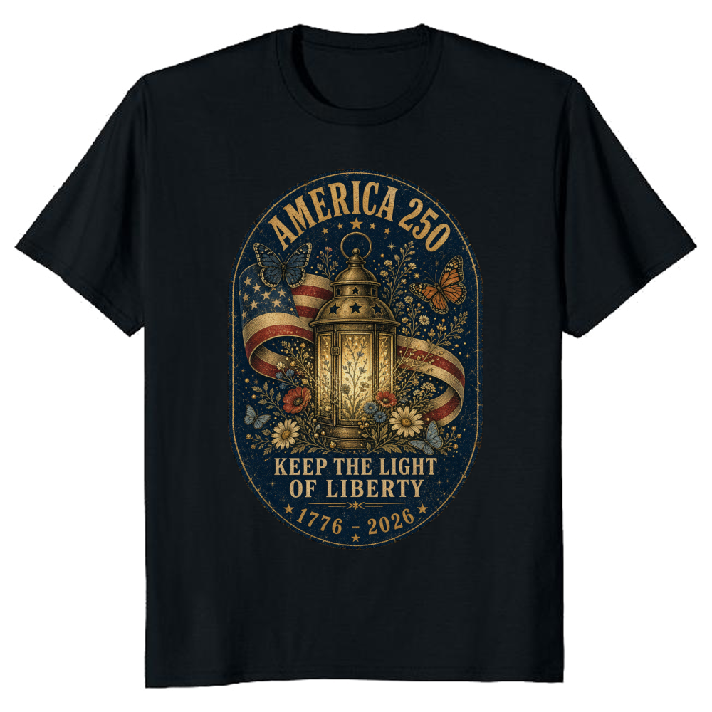 Patriotic 250 Years of Freedom Floral T-Shirt - 250th Anniversary Gift