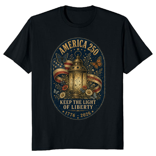 250 Year Of Freedom Patriotic Floral Graphic T-Shirt