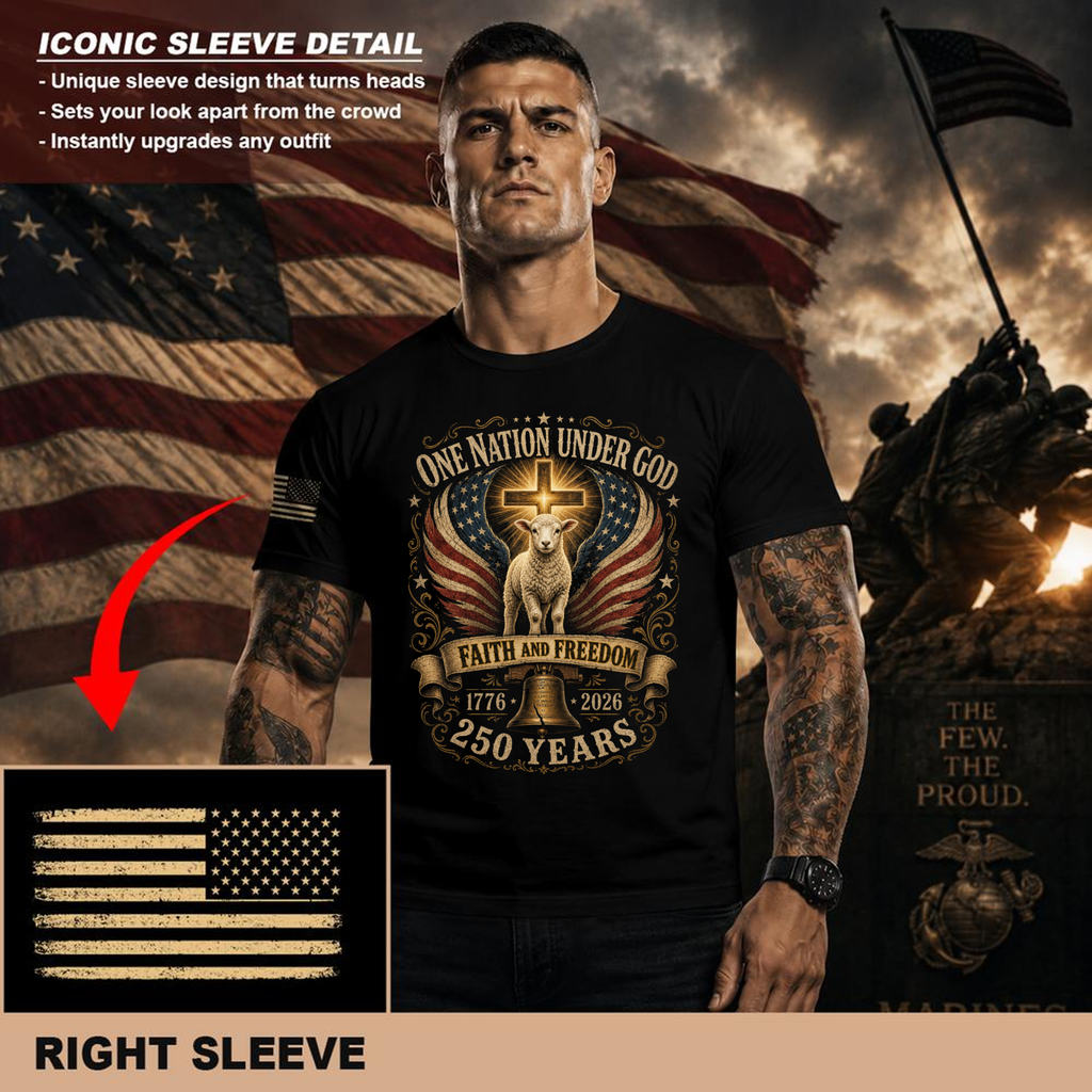 Patriotic Cross Patriot T-Shirt - Independence Day Faith Gift