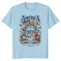 Patriotic 250 Years of Freedom Floral T-Shirt - 250th Anniversary Gift