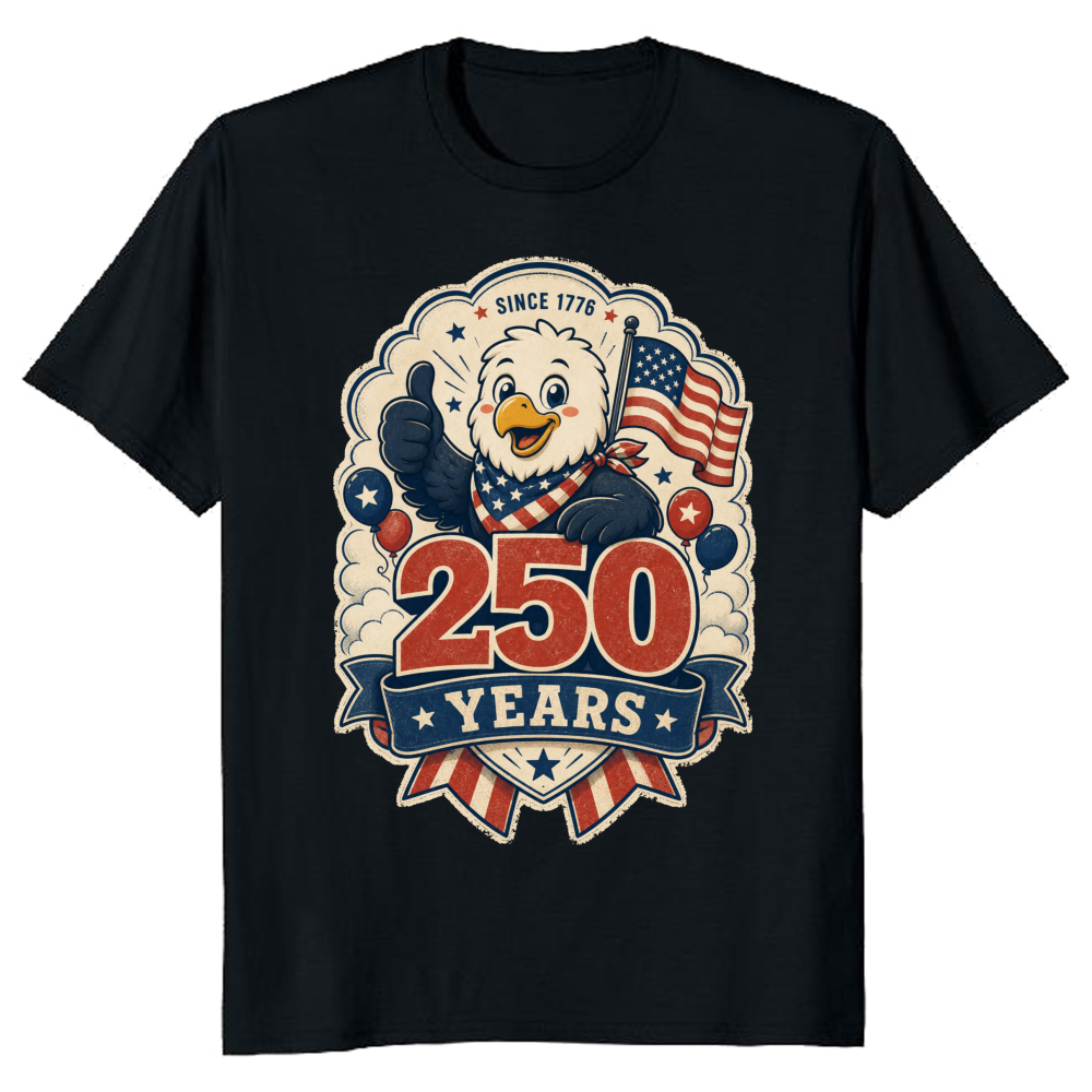 Cute Cartoon Eagles Graphic T-Shirt