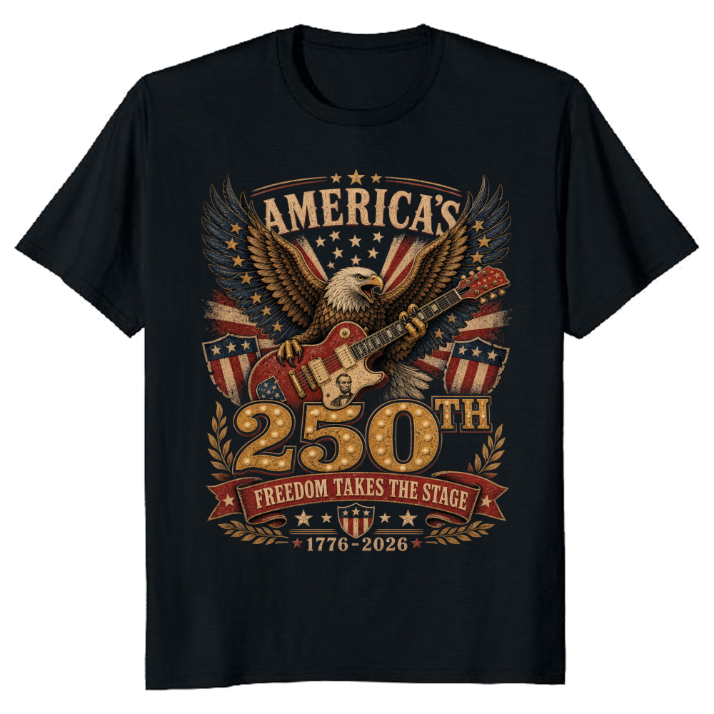Lincoln Playing Guitar T-Shirt - Gift for Music Lovers