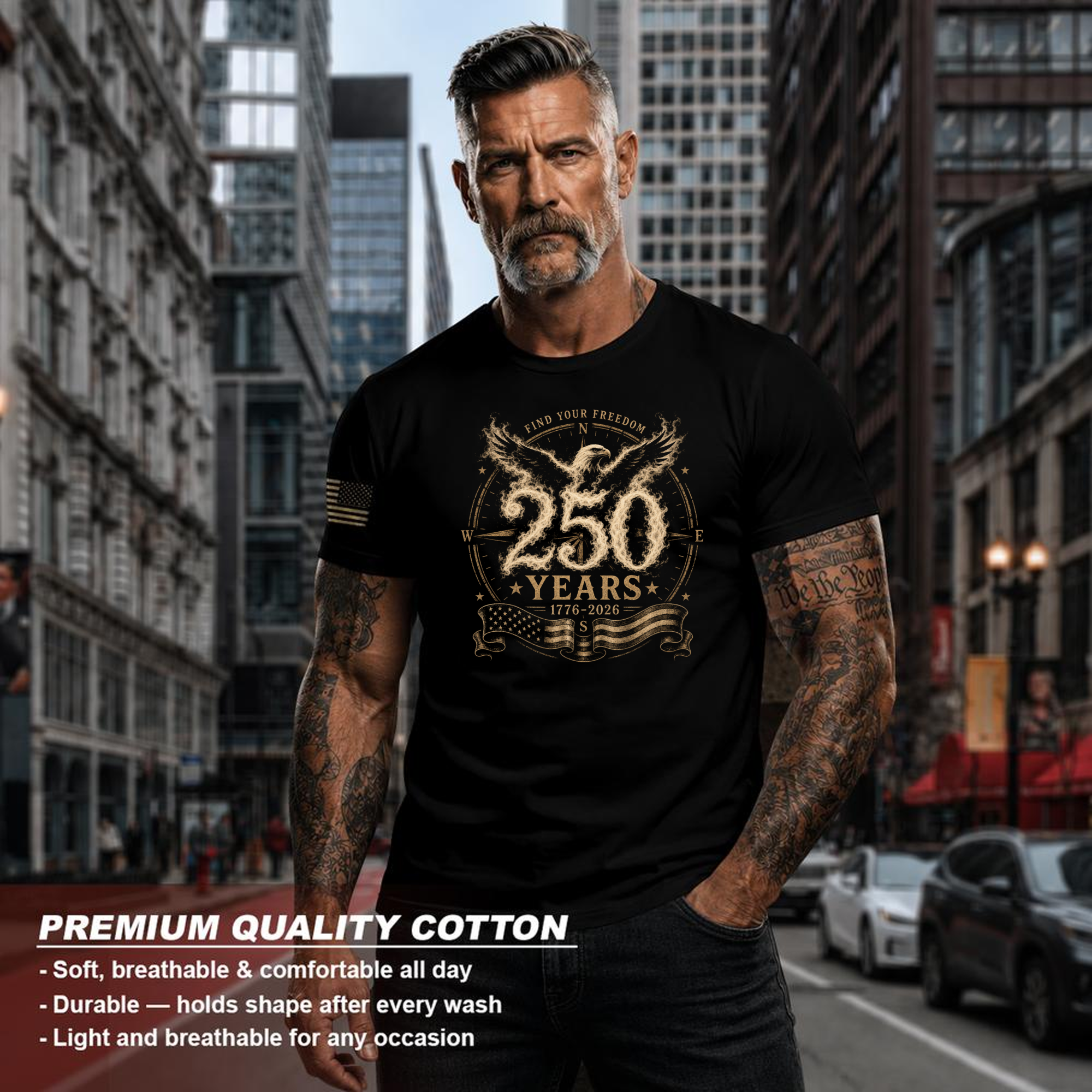 Patriotic Basic Graphic T-Shirt