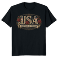USA Flower Pattern T-Shirt - Patriotic Gift for Floral Art Lovers