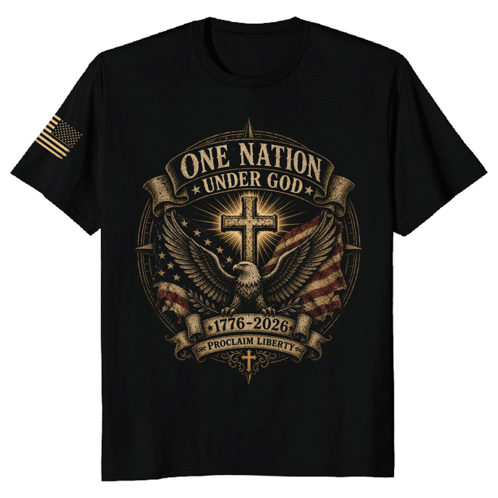 Patriotic Cross Patriot T-Shirt - Independence Day Faith Gift