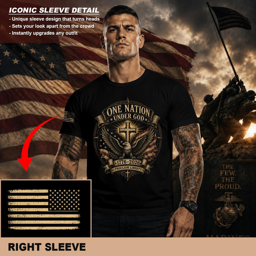 Patriotic Cross Patriot T-Shirt - Independence Day Faith Gift