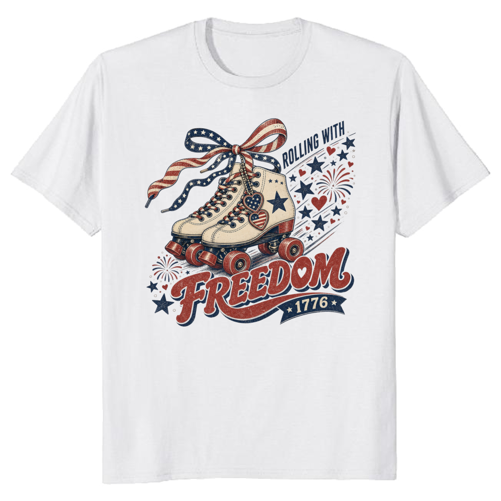 Patriotic Girly Americana Graphic T-Shirt