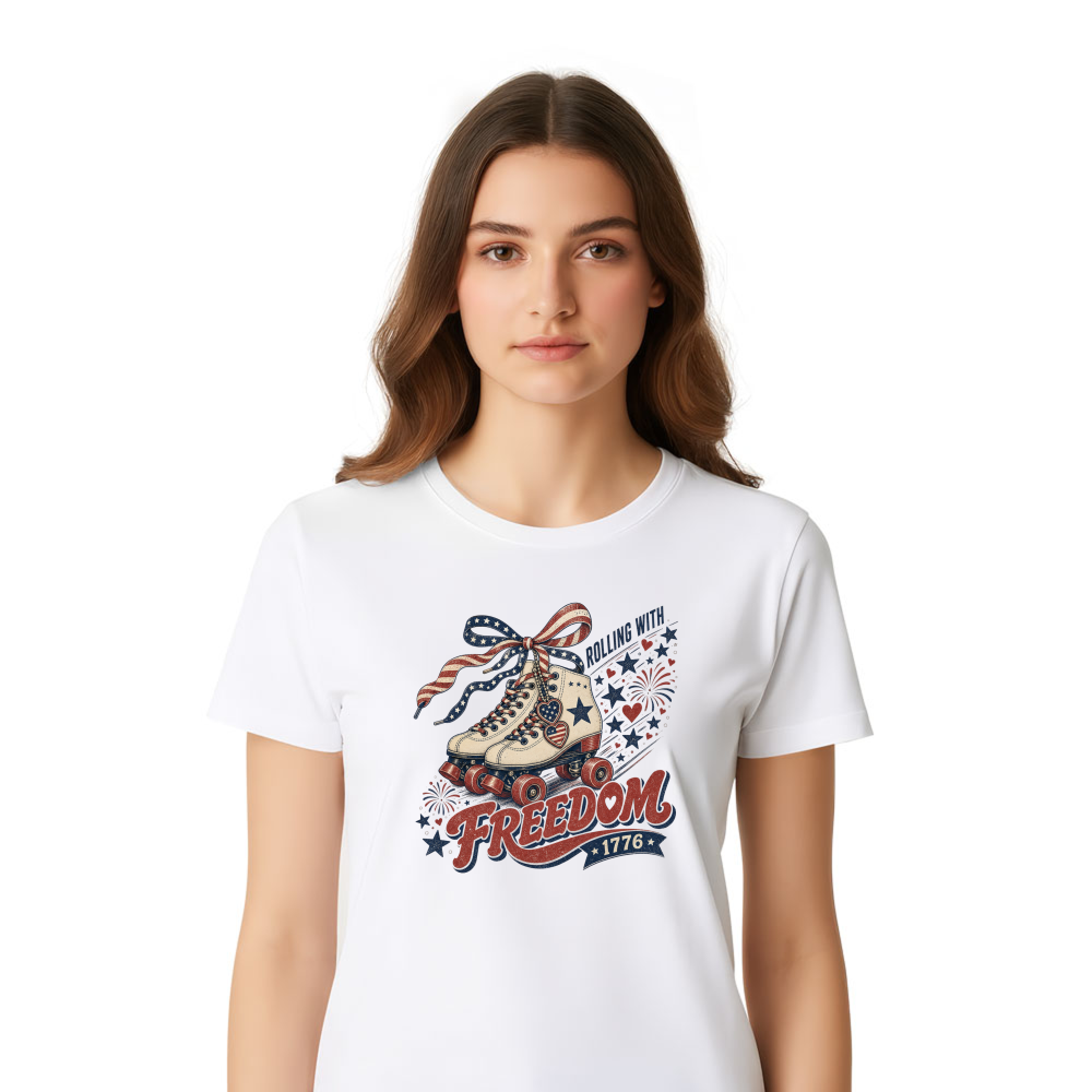Patriotic Girly Americana Graphic T-Shirt