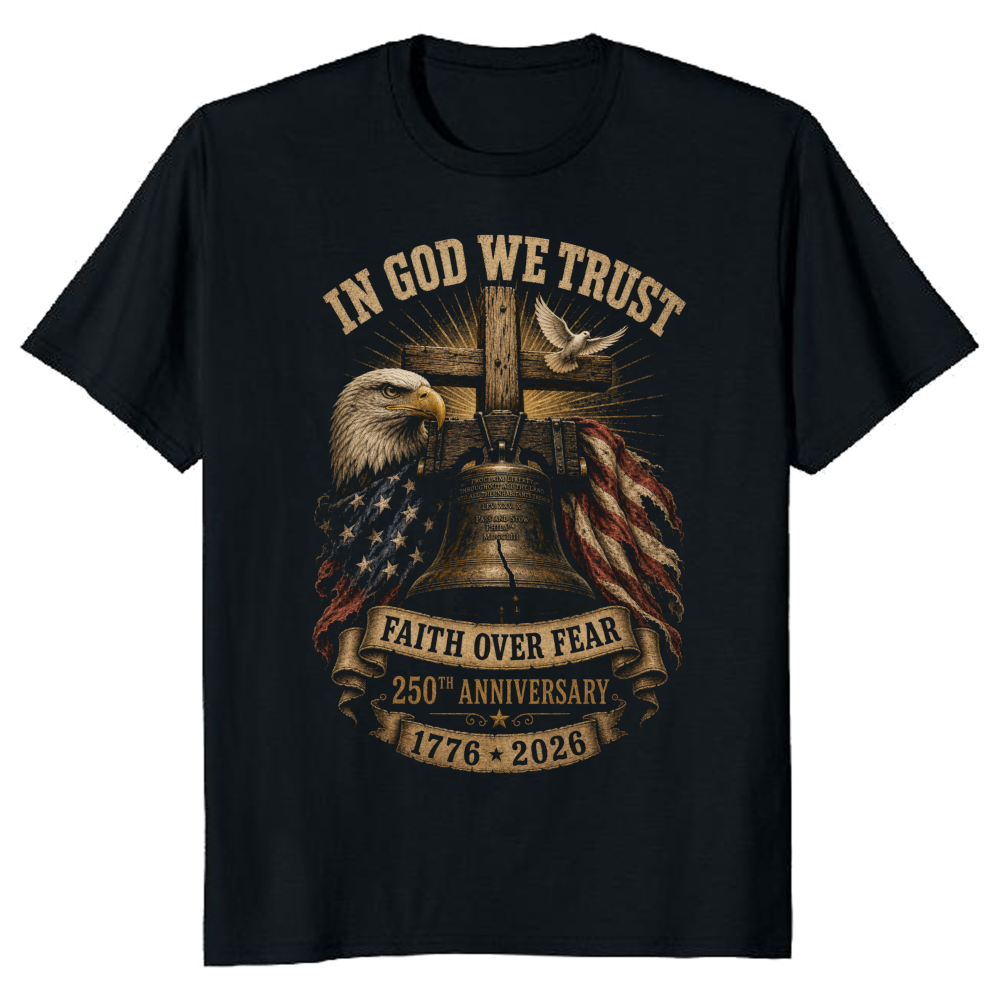 Patriotic Cross T-Shirt - Gift for Faith and USA Pride