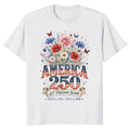 Patriotic 250 Years of Freedom Floral T-Shirt - Independence Day Gift
