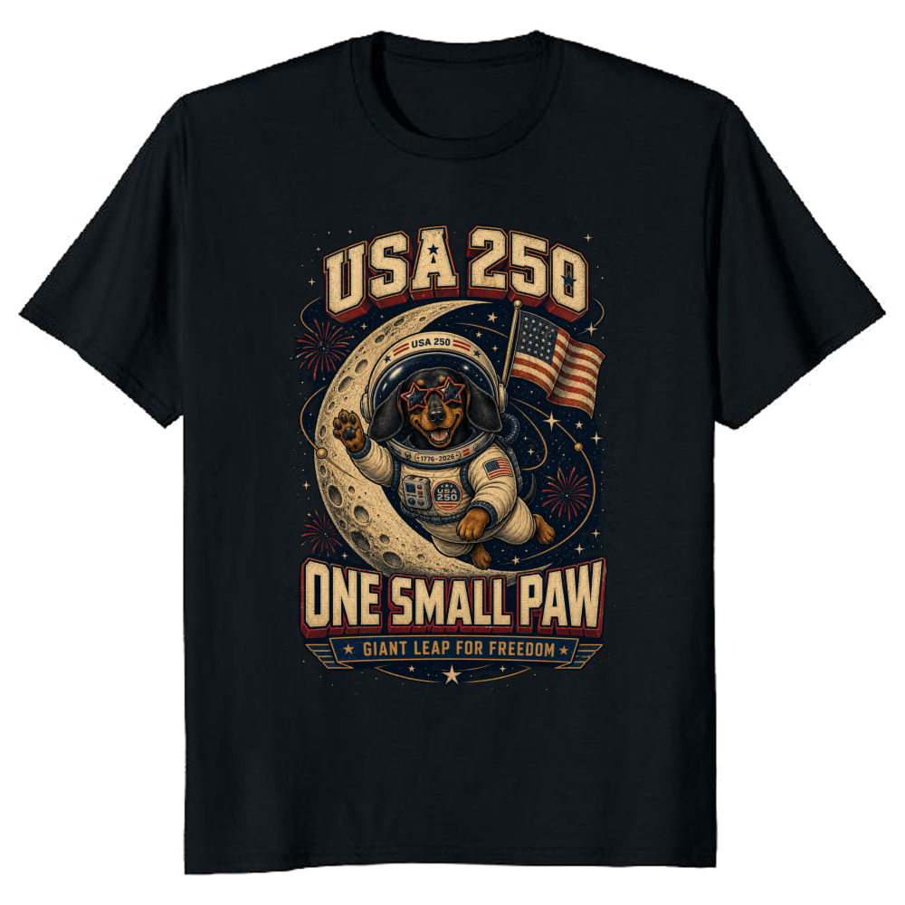 Patriotic Dog Graphic T-Shirt