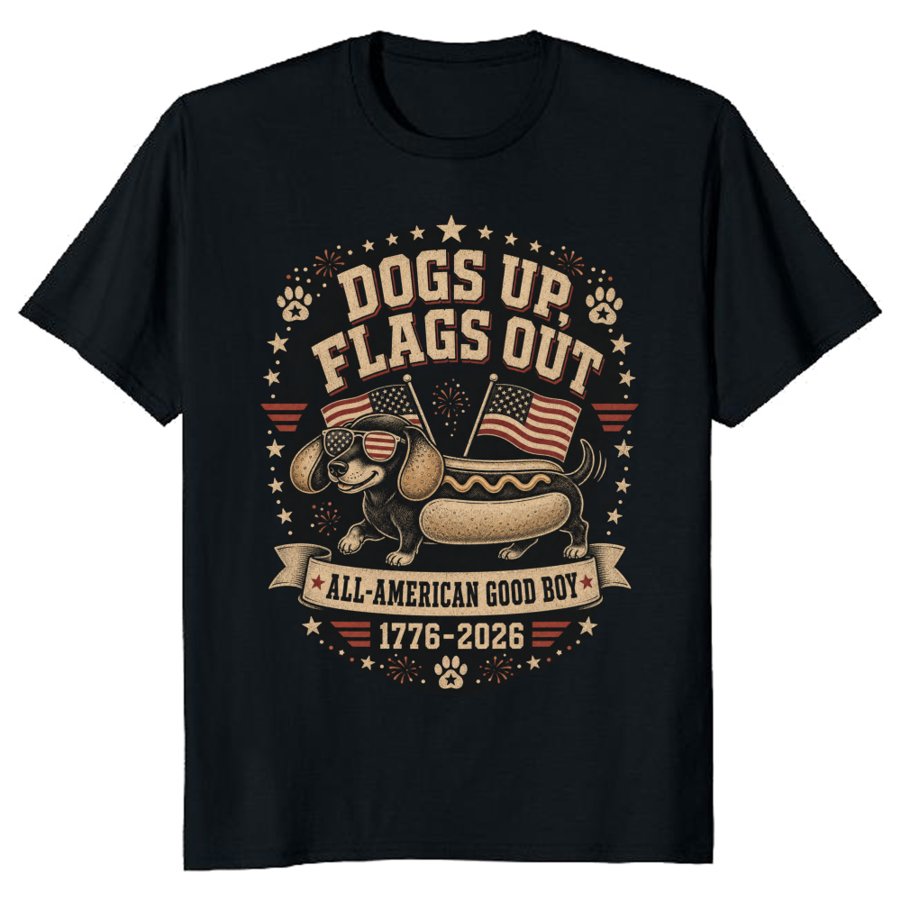 Patriotic Hot Dog Graphic T-Shirt