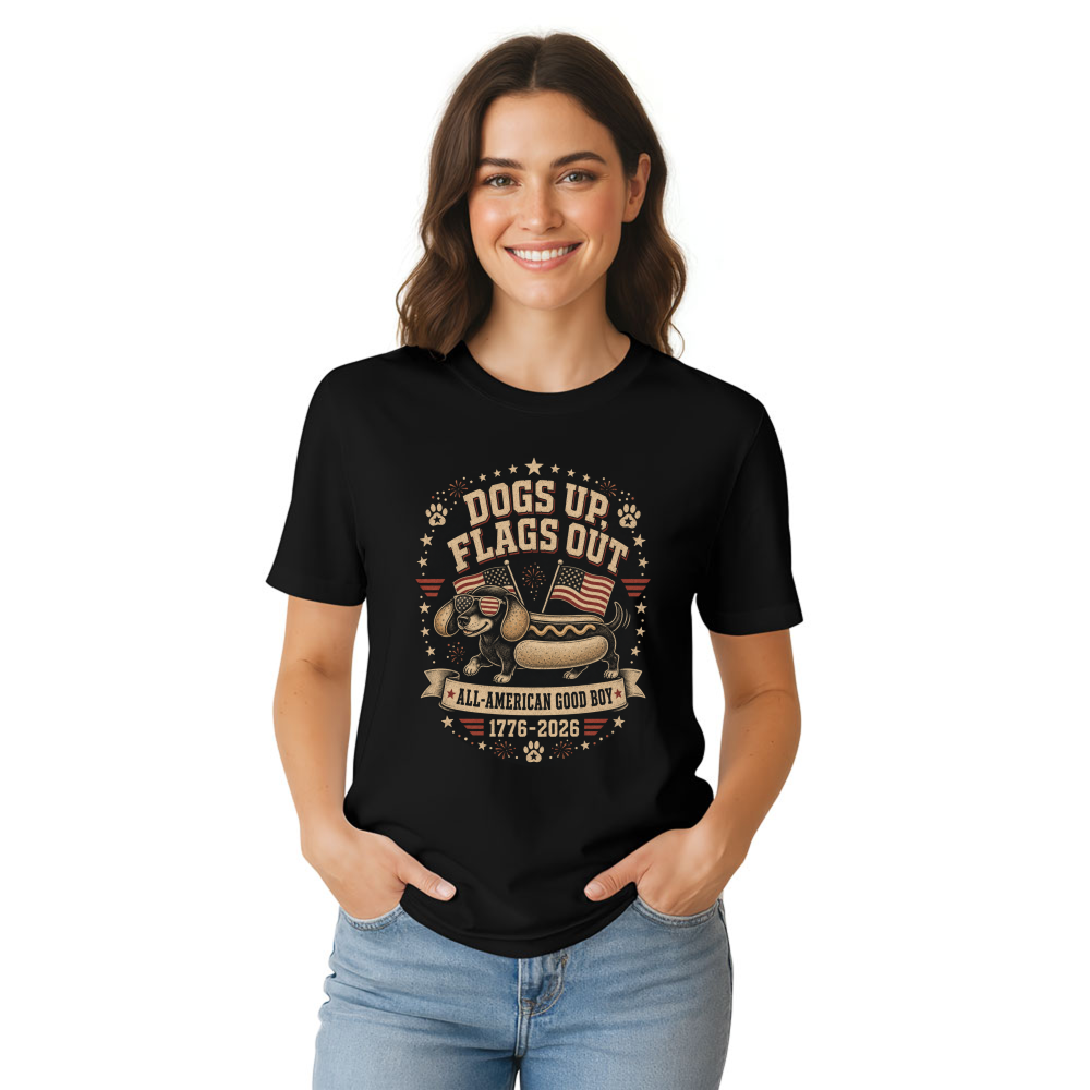 Patriotic Hot Dog T-Shirt - 4th of July BBQ Gift