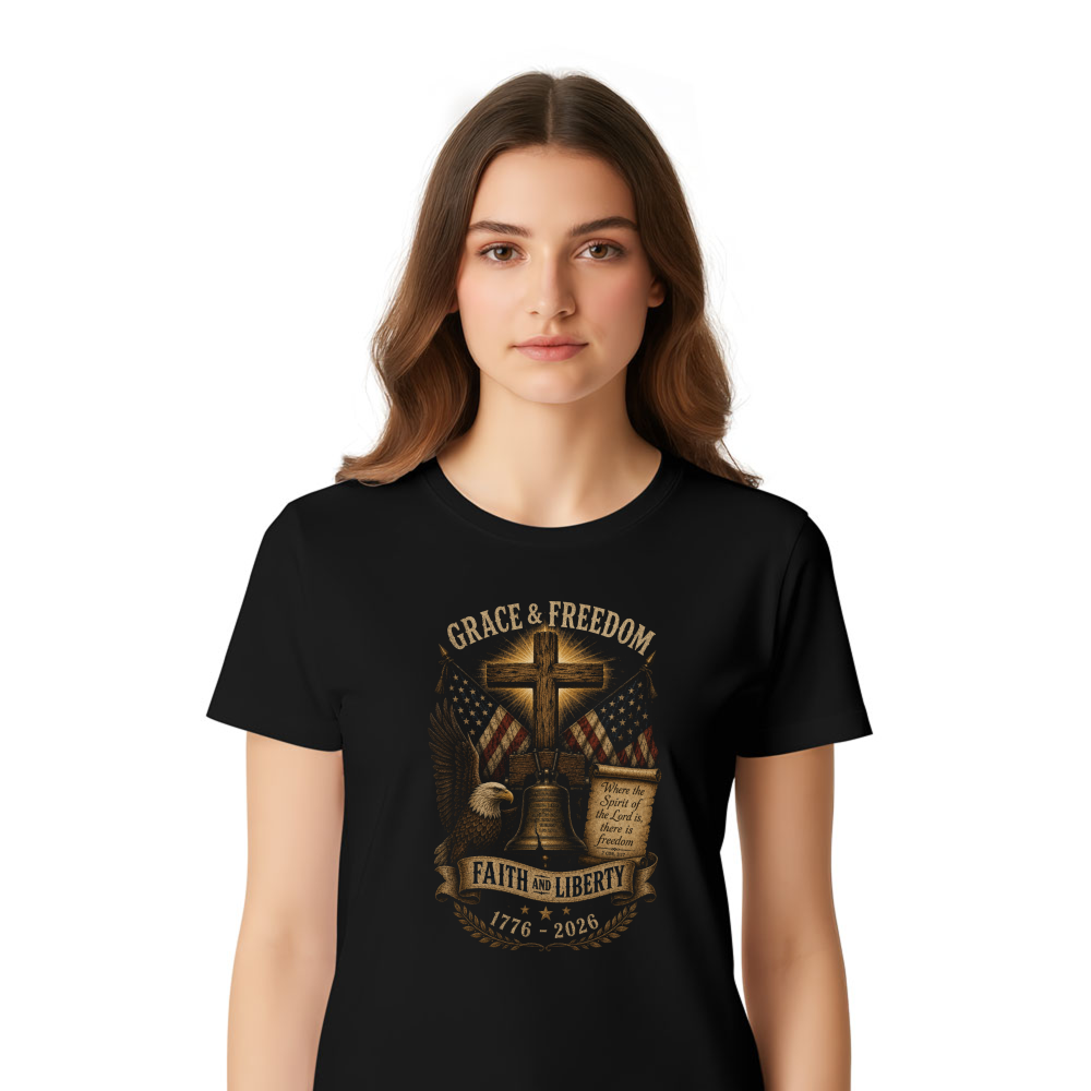 Patriotic Cross T-Shirt - Gift for Faith and Freedom Supporters