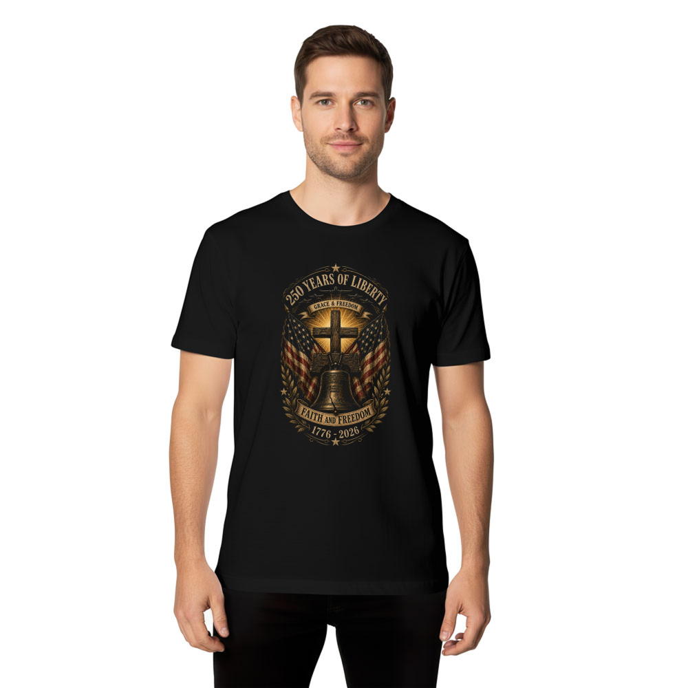 Patriotic Cross T-Shirt - Gift for Faith and Country Supporters