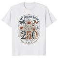 Patriotic 250 Years of Freedom Floral T-Shirt - Gift for Independence Day