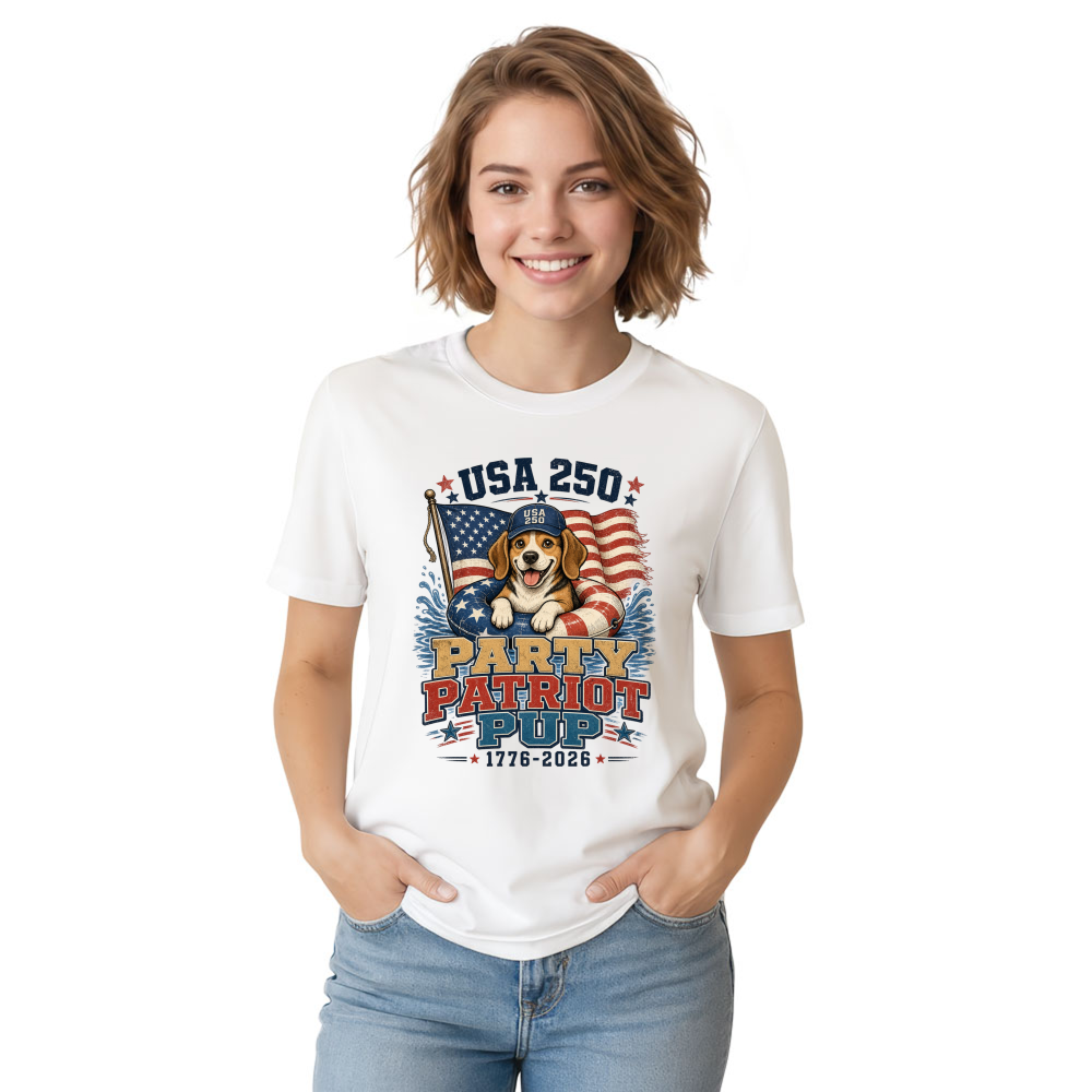 Patriotic Dog Graphic T-Shirt