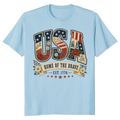 Botanical USA Flower Pattern Graphic T-Shirt