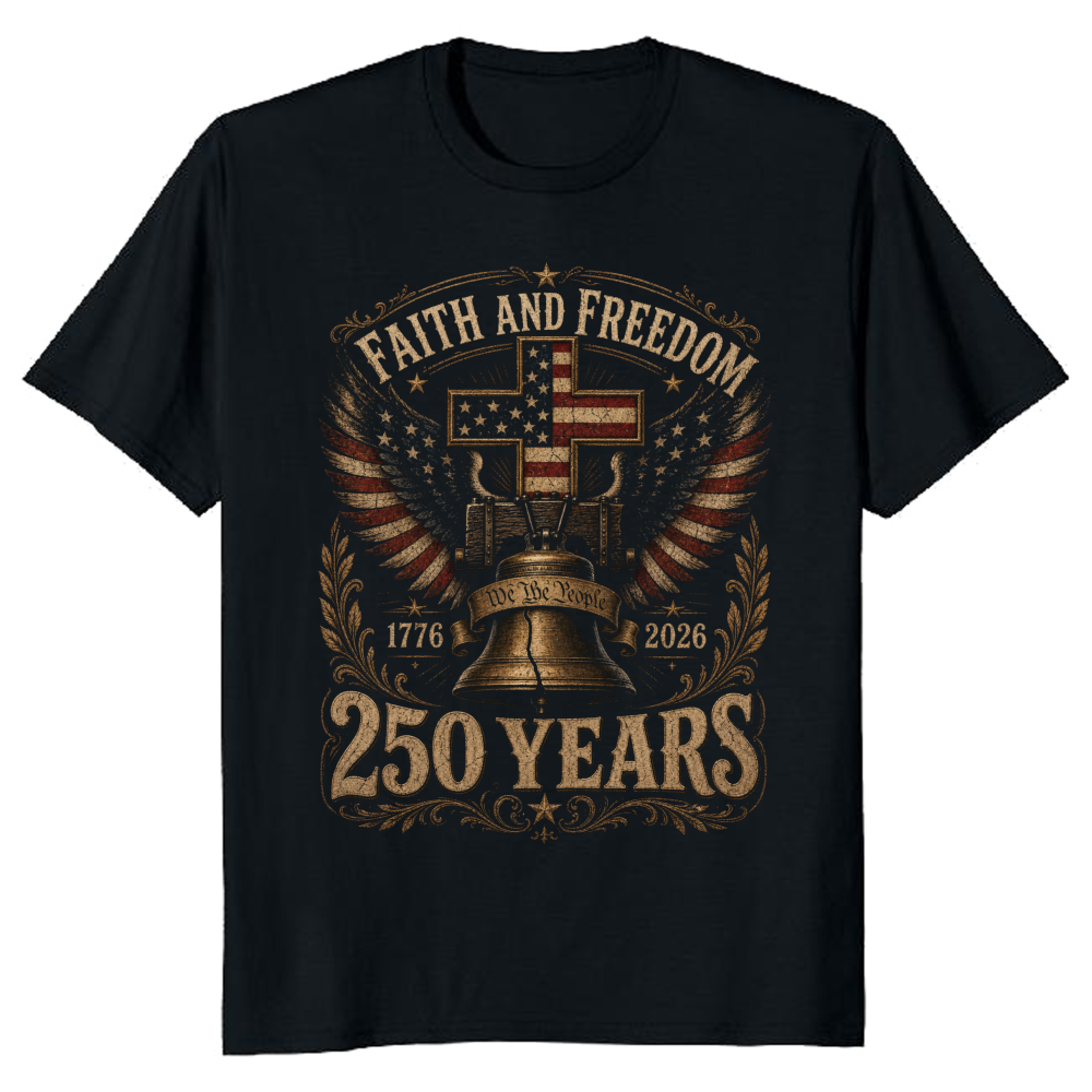 Patriotic Cross T-Shirt - Gift for Christian Patriots