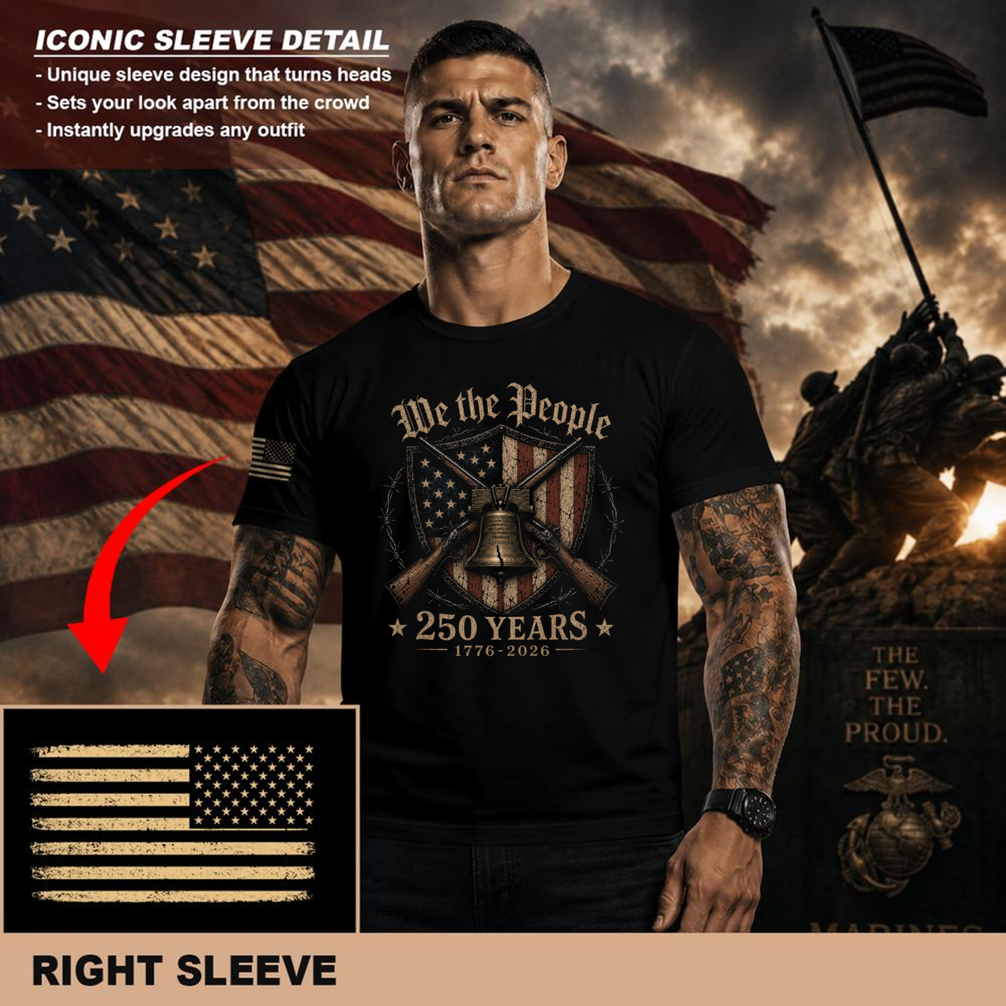 Patriotic Graphic T-Shirt - Independence Day Gift