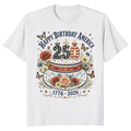 Patriotic 250 Years of Freedom Floral T-Shirt - USA Independence Day Gift