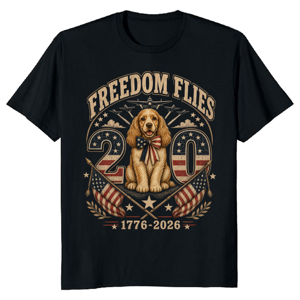 Patriotic Dog Graphic T-Shirt