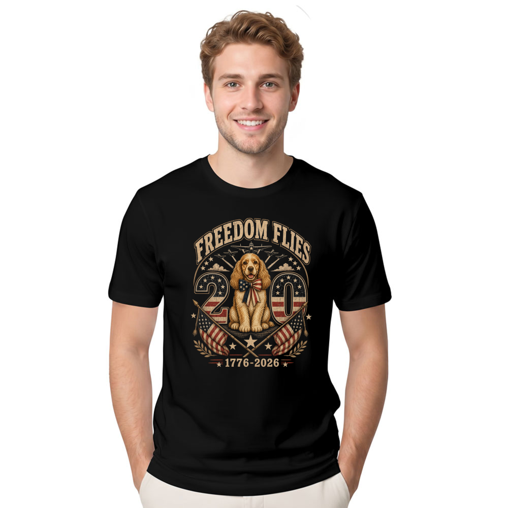 Patriotic Dog Graphic T-Shirt - Gift for Dog Lovers