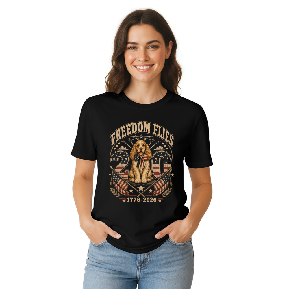 Patriotic Dog Graphic T-Shirt