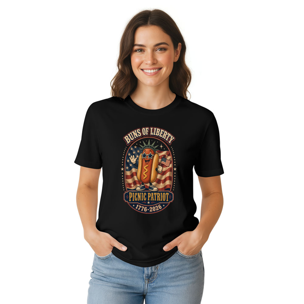 Patriotic Hot Dog T-Shirt - 4th of July Cookout Gift