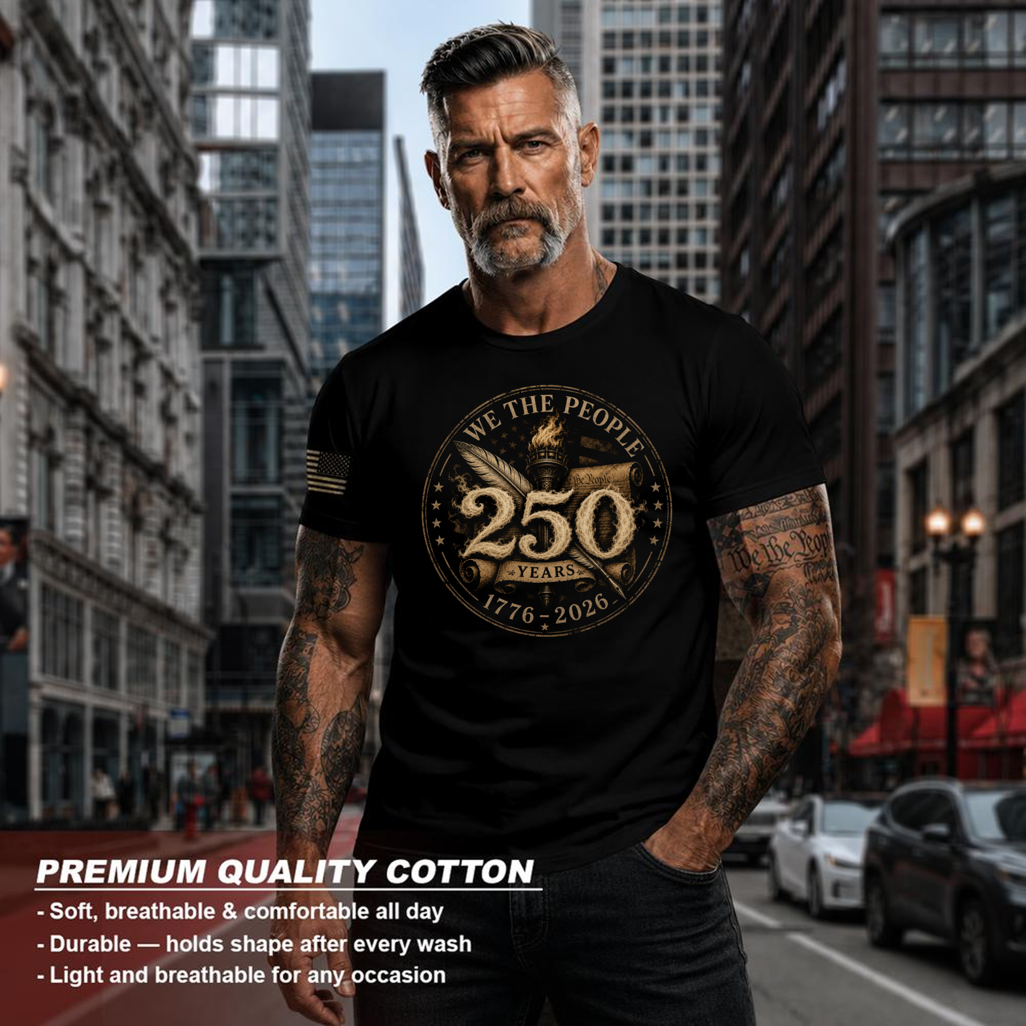 Patriotic Basic Graphic T-Shirt