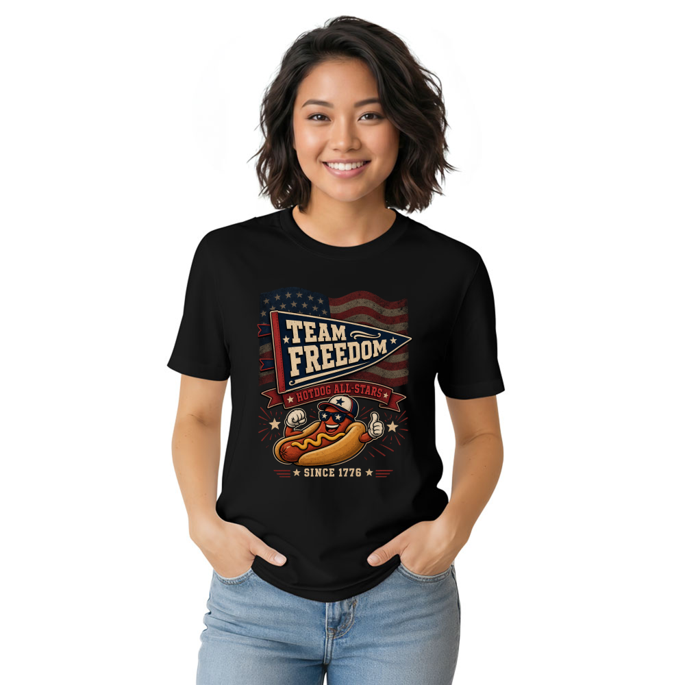 Patriotic Hot Dog T-Shirt - Fourth of July Cookout Shirt