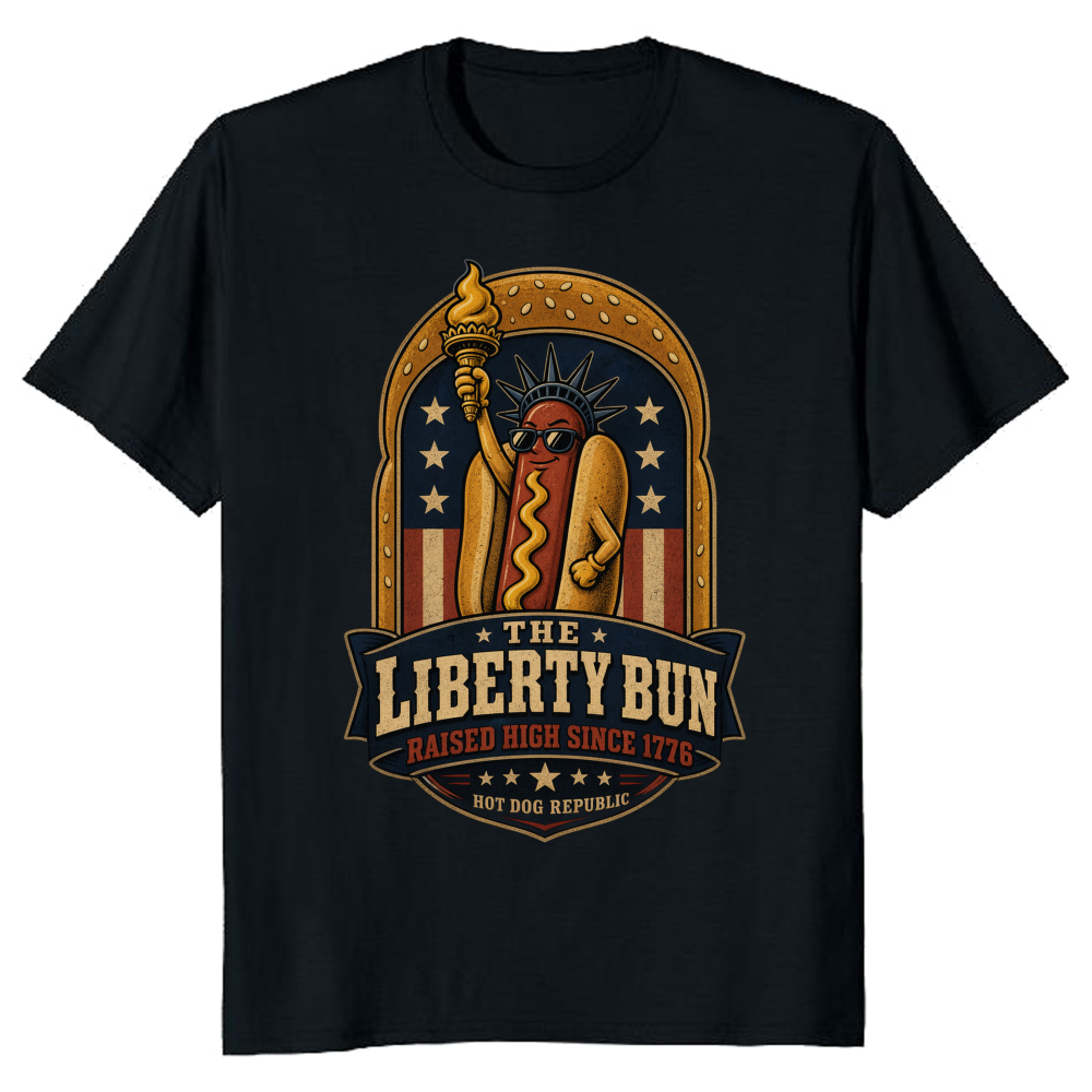 Patriotic Hot Dog Graphic T-Shirt