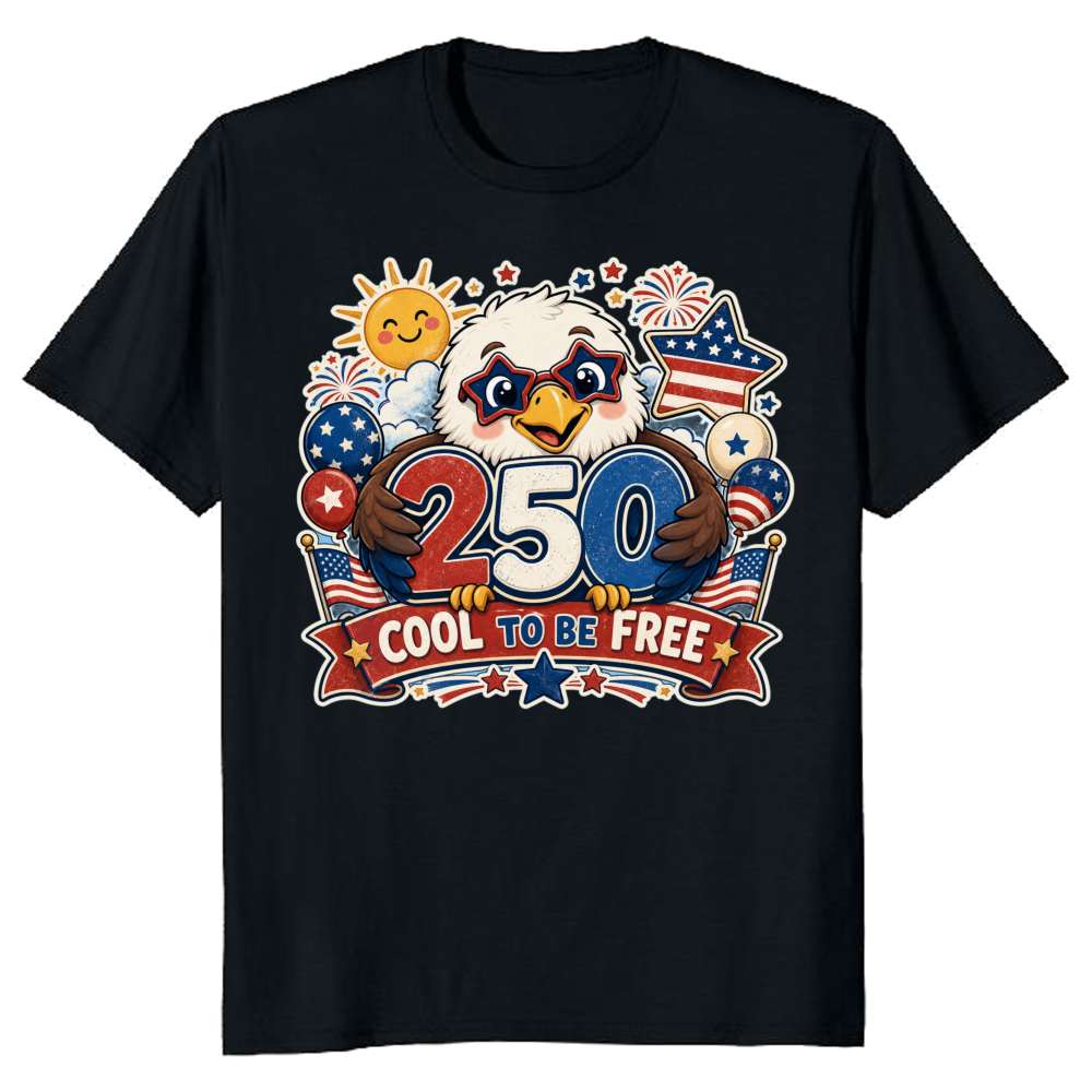 Cartoon Cute Eagles Graphic T-Shirt