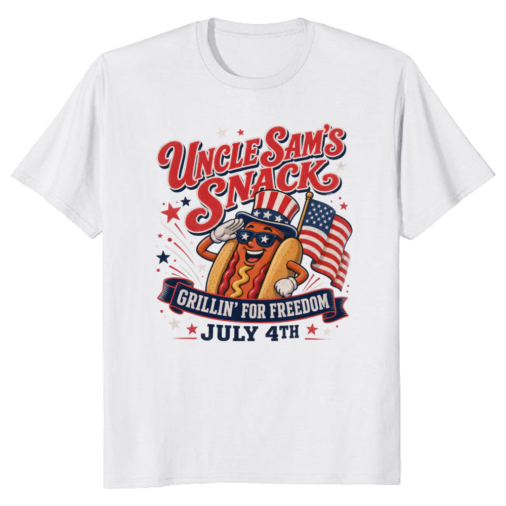 Patriotic Hot Dog Graphic T-Shirt