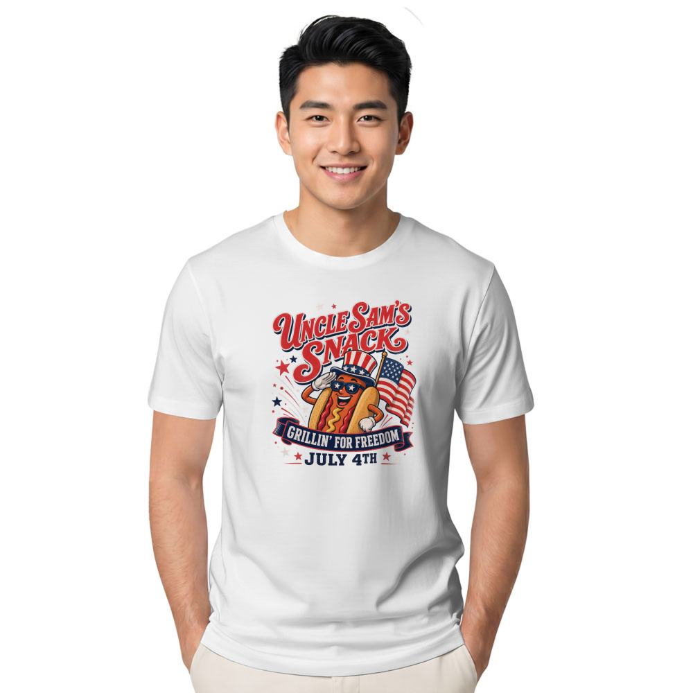 Patriotic Hot Dog Graphic T-Shirt