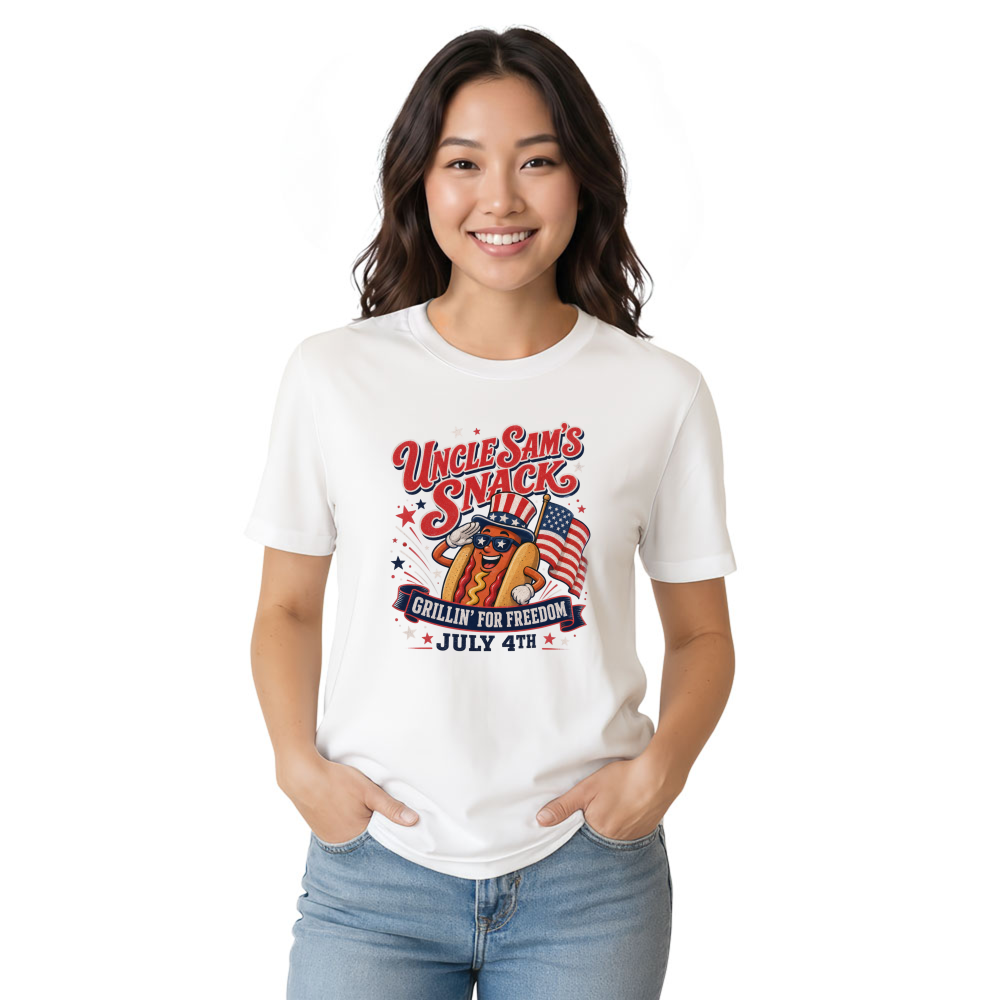 Patriotic Hot Dog T-Shirt - Gift for Patriotic Food Lovers